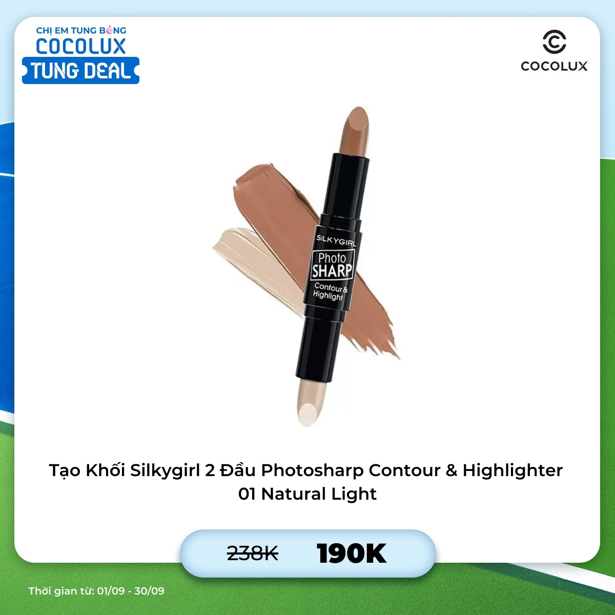 Tạo Khối Silkygirl 2 Đầu Photosharp Contour & Highlighter - 01 Natural Light