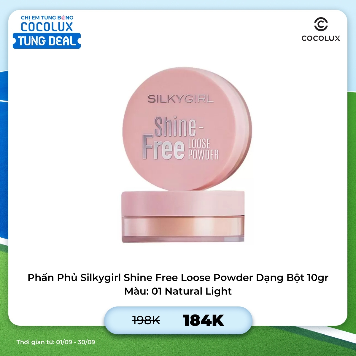 Phấn Phủ Silkygirl Shine Free Loose Powder Dạng Bột Màu 01 Natural Light 10gr