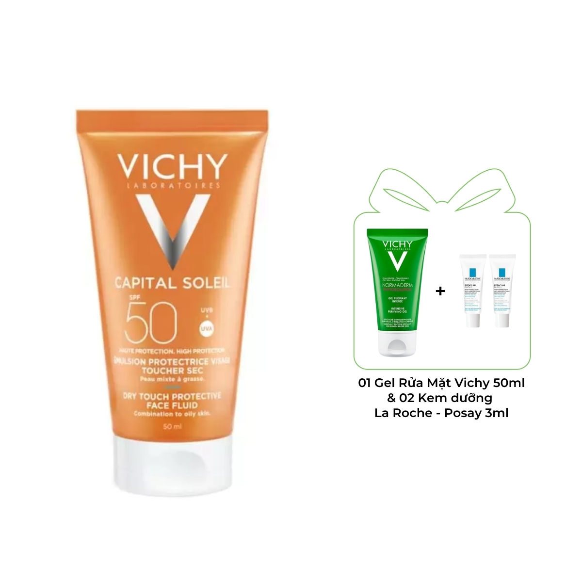 Kem Chống Nắng Vichy Capital Soleil Dry Touch Face Fluid Không Nhờn Rít SPF50 50ml