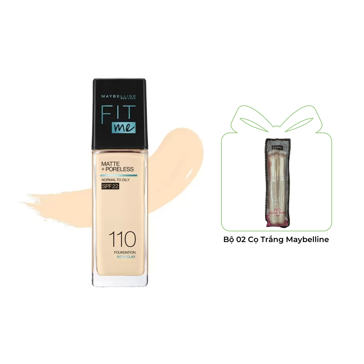 Kem Nền Maybelline Fit Me Matte Poreless Foundation SPF 22 #110 30ml