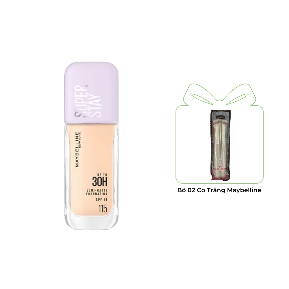 Kem Nền Maybelline Superstay Up To 30H Lumi-Matte SPF16 PA+++ Bắt Sáng Che Phủ Siêu Nhẹ 35ml - Màu 115