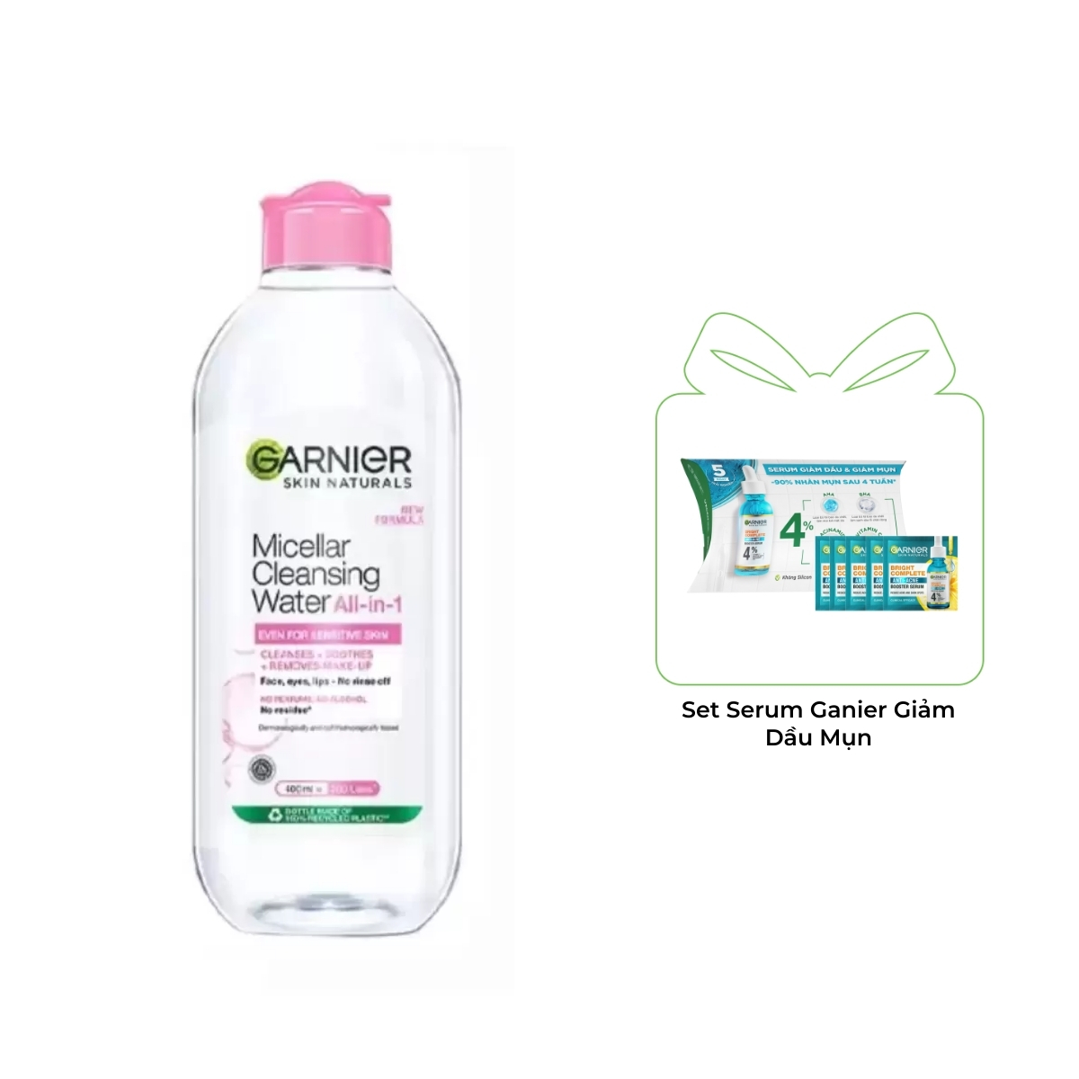 Nước Tẩy Trang Garnier Micellar Cleansing Water For Sensitive Skin Cho Da Nhạy Cảm 400ml