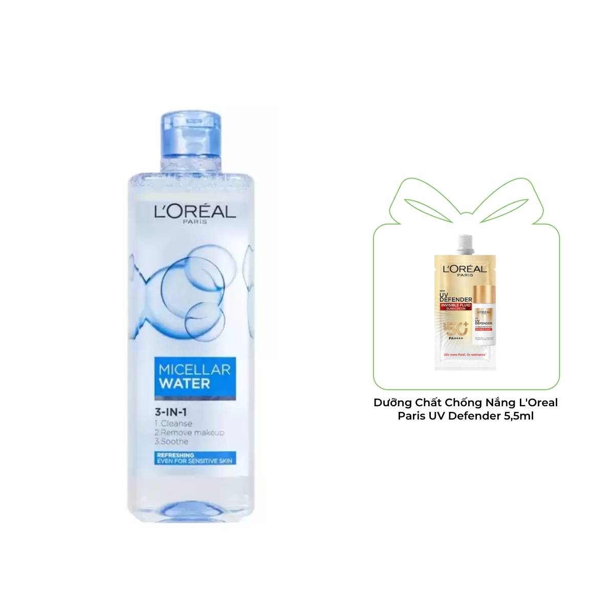 Nước Tẩy Trang L'Oreal Micellar Water Tươi Mát Cho Da Dầu Hỗn Hợp 400ml