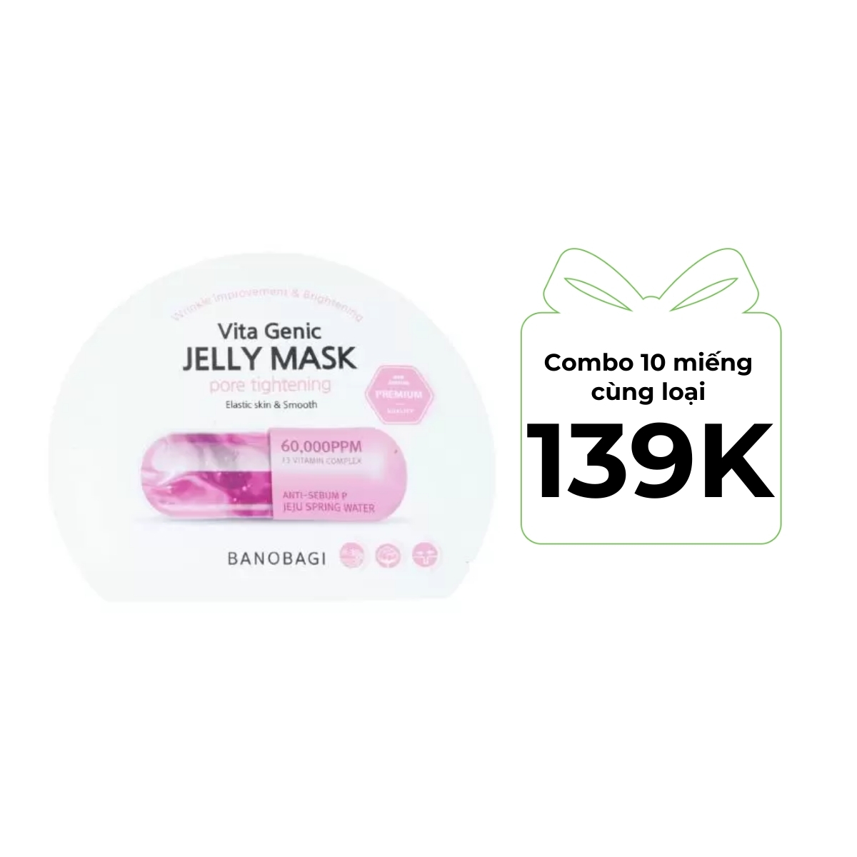 Mặt Nạ Banobagi Vita Genic Jelly Mask - Pore Tightening Hồng