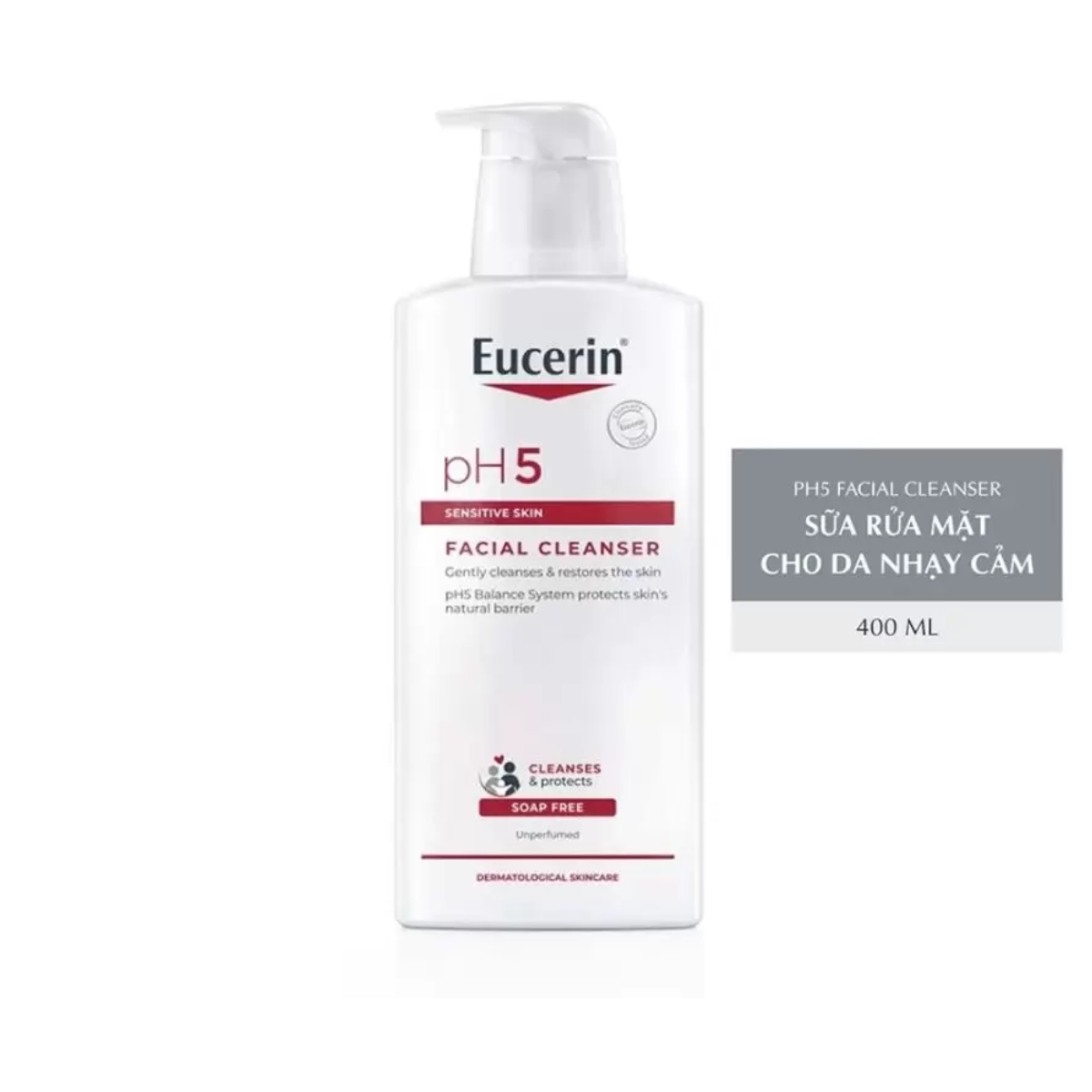 Sữa Rửa Mặt Eucerin PH5 Facial Cleanser Sensitive Skin Dịu Nhẹ Cho Da Nhạy Cảm 400ml