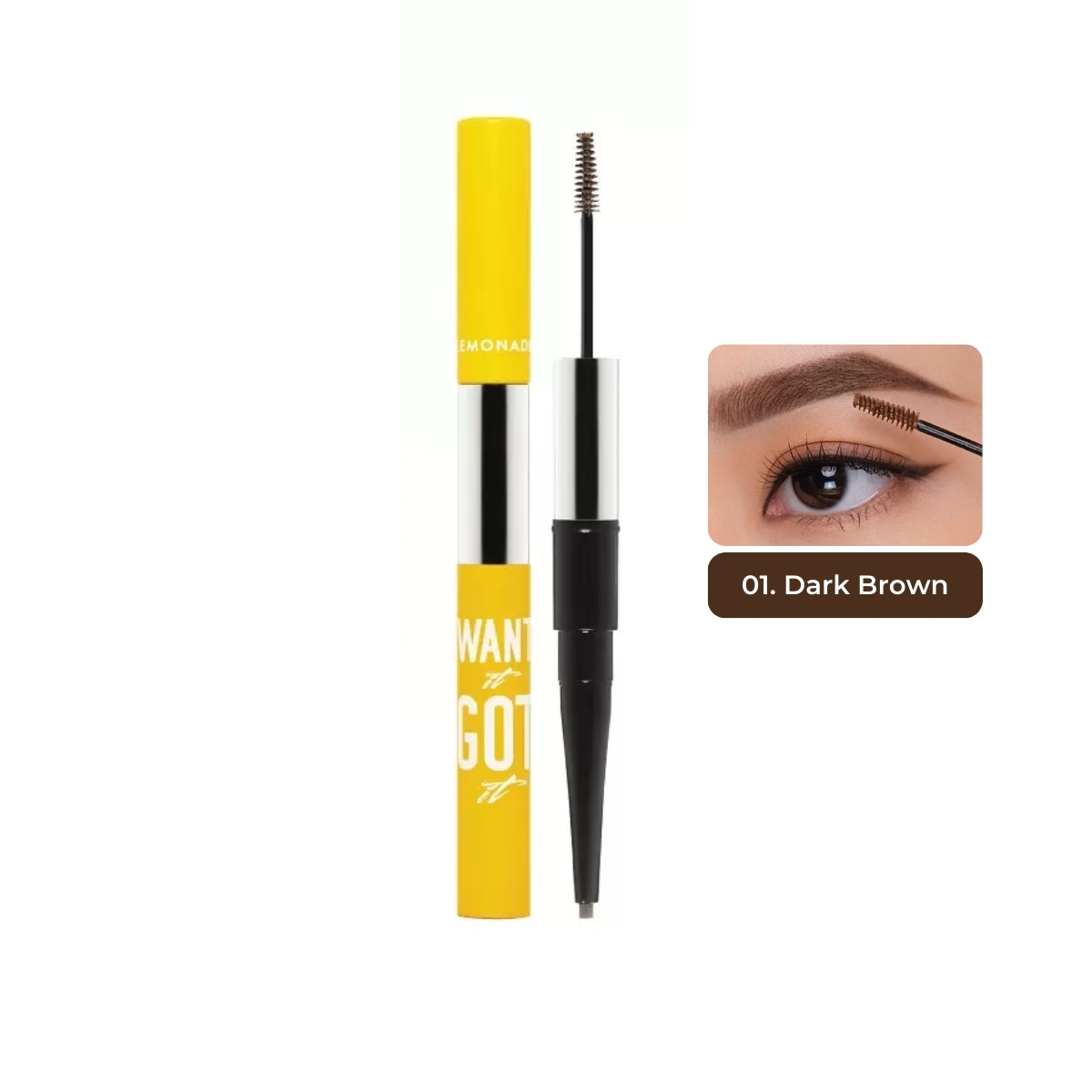 Chì Kẻ Mày Lemonade Want It Got It 2 Đầu 2g - Dark Brown (Mã Mới)