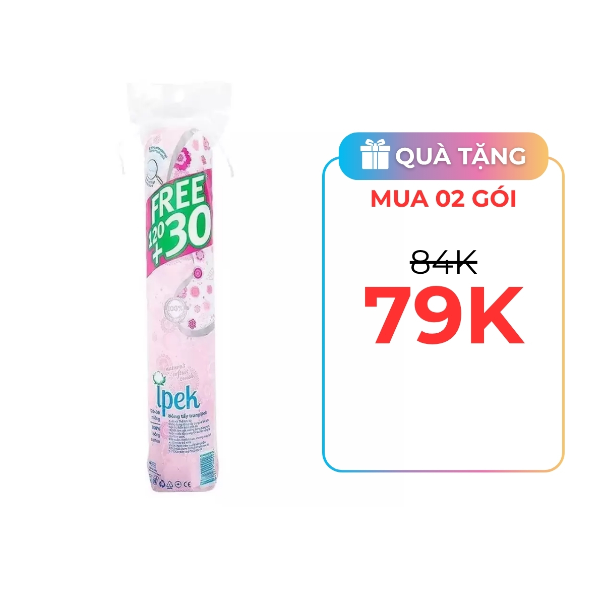 Bông Tẩy Trang Ipek Cotton Pads 150 PCS