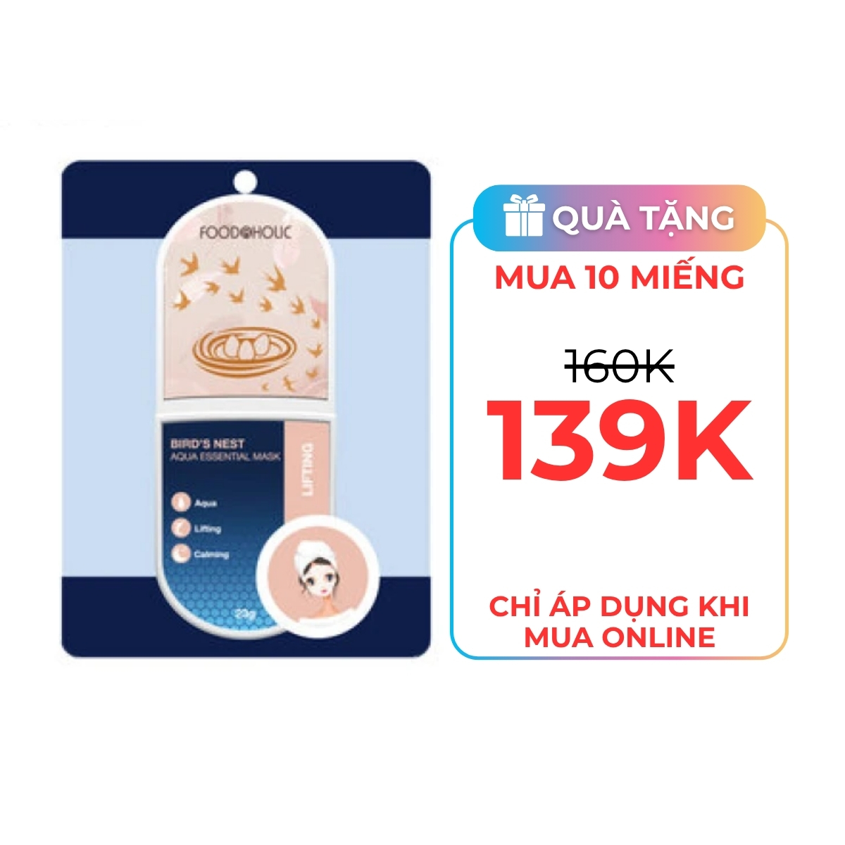 Mặt Nạ Food A Holic - Chiết Xuất Tổ Yến Chống Lão Hóa & Săn Chắc Làn Da 1 PCS