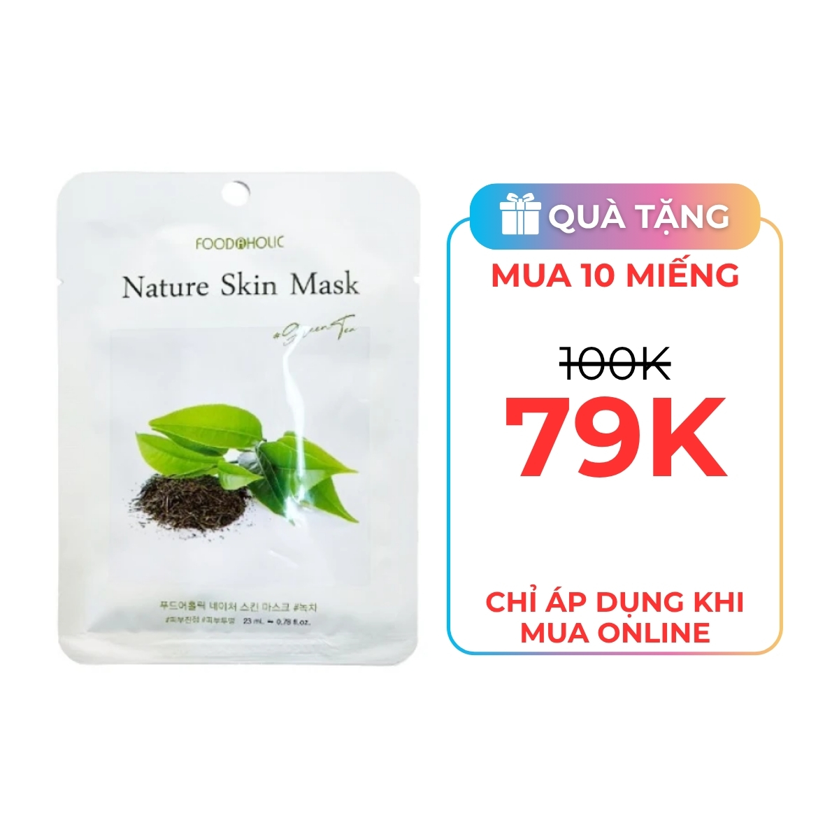 Mặt Nạ 3D Foodaholic Nature Skin Mask Trà Xanh 25ml