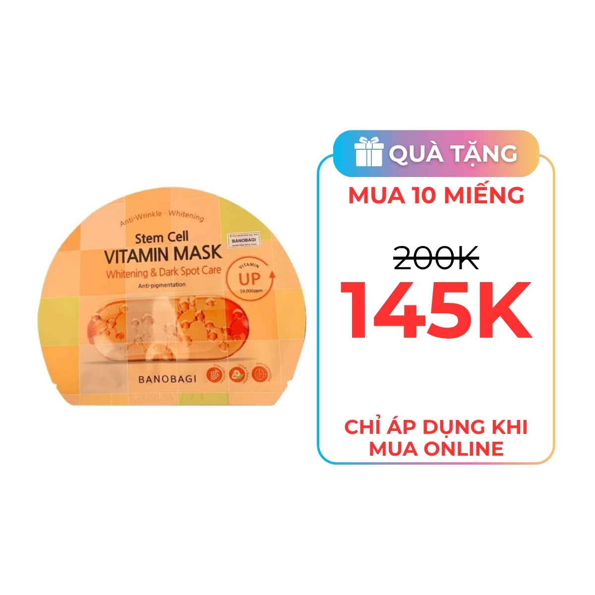 Mặt Nạ Banobagi Stem Cell Vitamin Mask - Whitening & Dark Spot Care MC