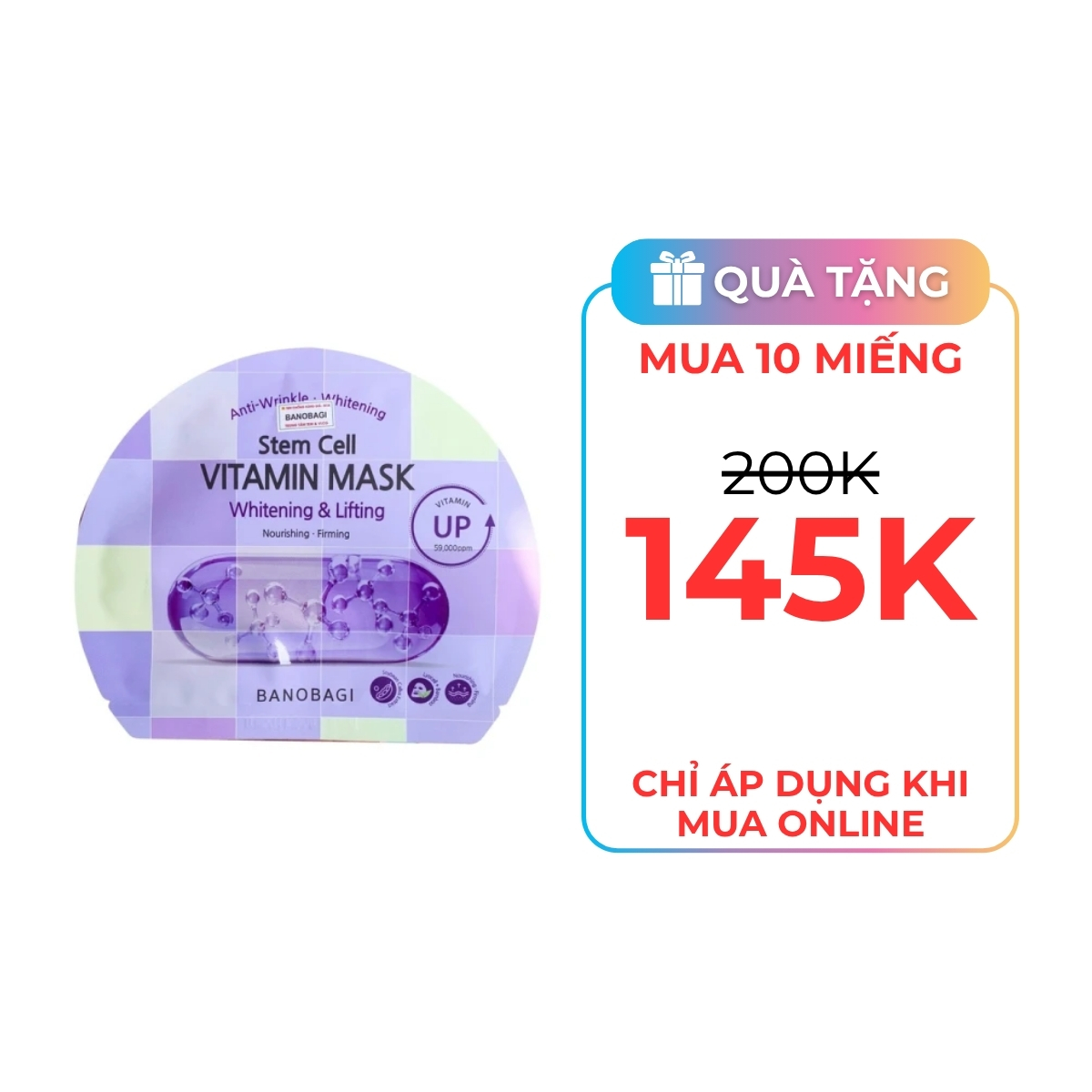 Mặt Nạ Banobagi Stem Cell Vitamin Mask - Whitening & Lifting MC