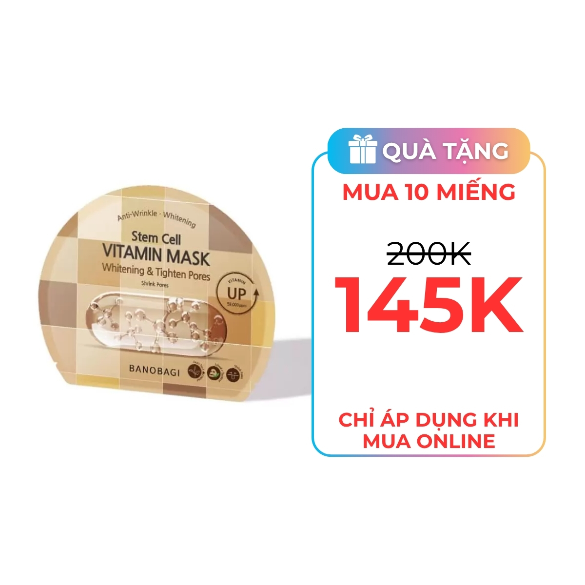 Mặt Nạ Banobagi Stem Cell Vitamin Mask - Whitening & Tighten Pores