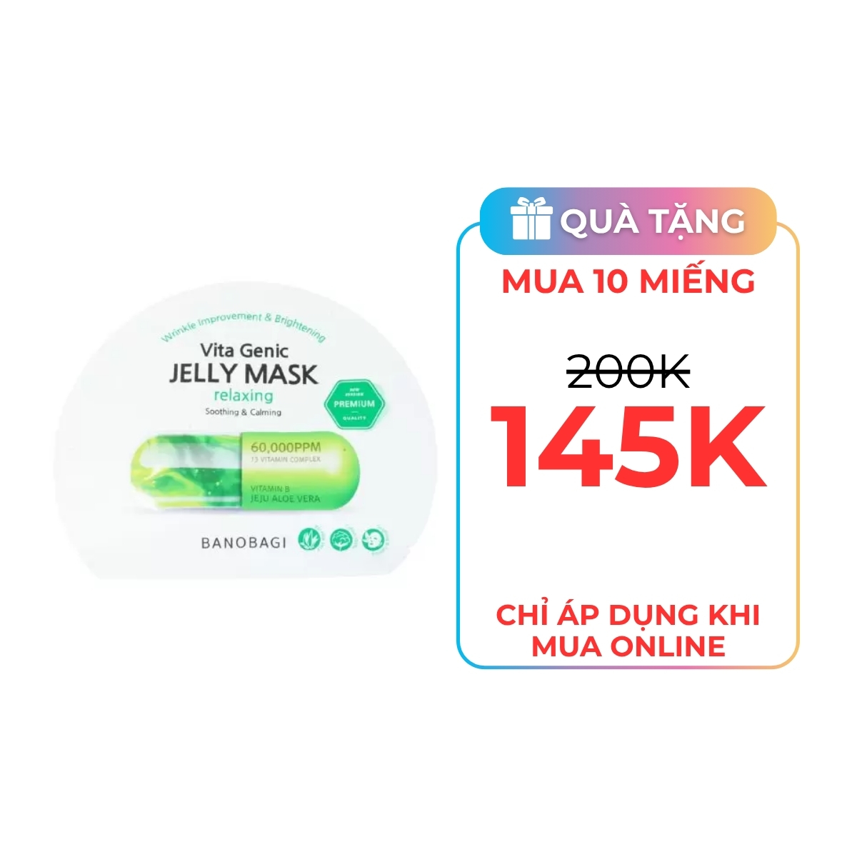 Mặt Nạ Banobagi Vita Genic Jelly Mask - Relaxing 30g (Xanh Lá)