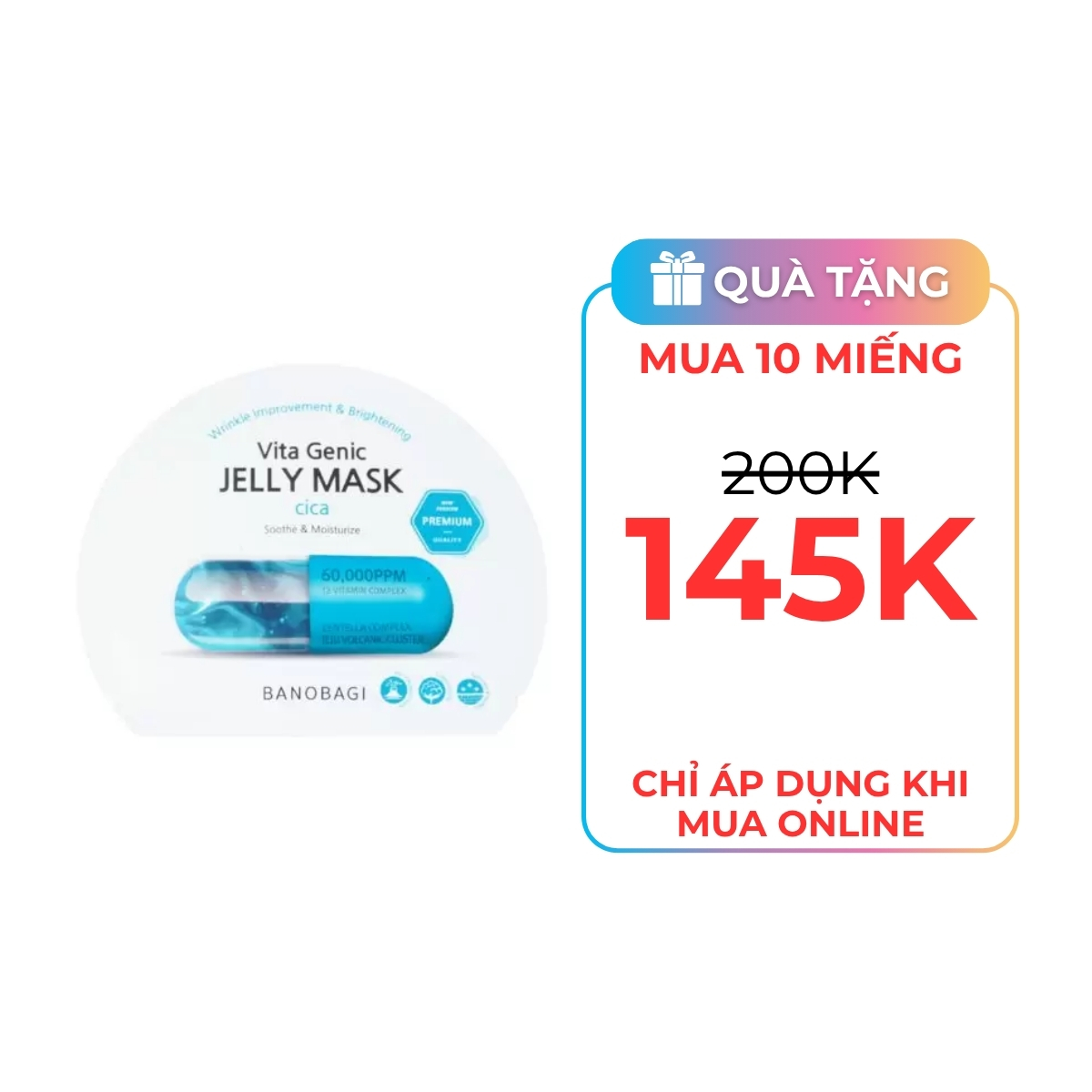 Mặt Nạ Banobagi Vita Genic Jelly Mask - Cica 30g (Xanh Ngọc)