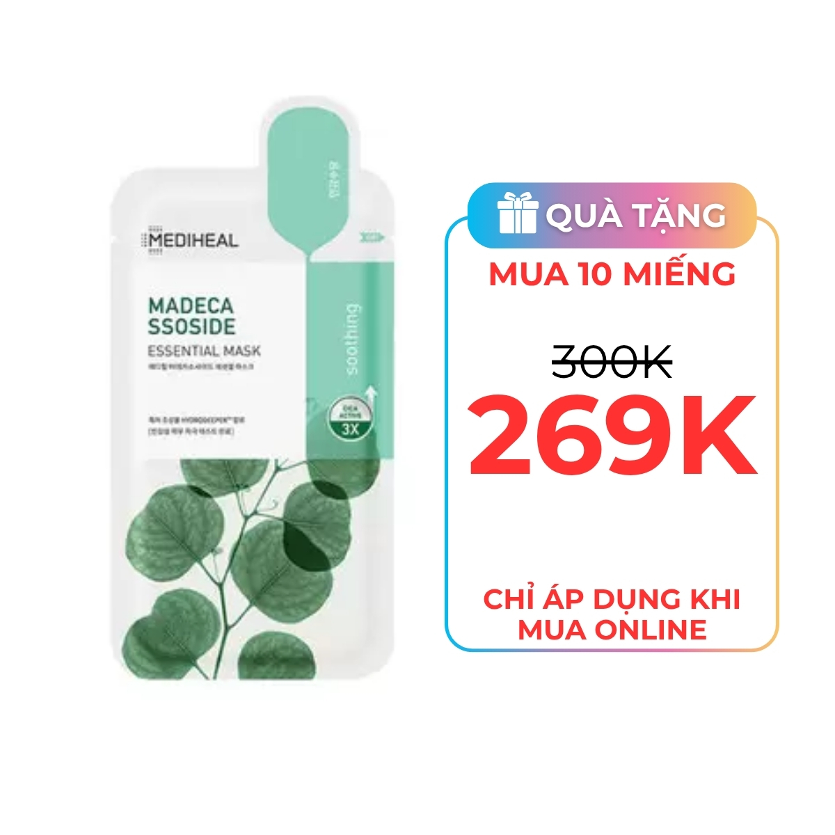 Mặt Nạ Mediheal Madecassoside Essential Mask Chiết Xuất Rau Má Cho Da Nhạy Cảm 24ml