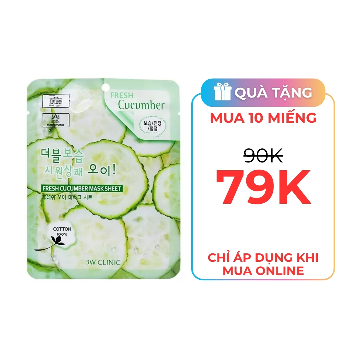 Mặt Nạ 3W - Dưa Leo