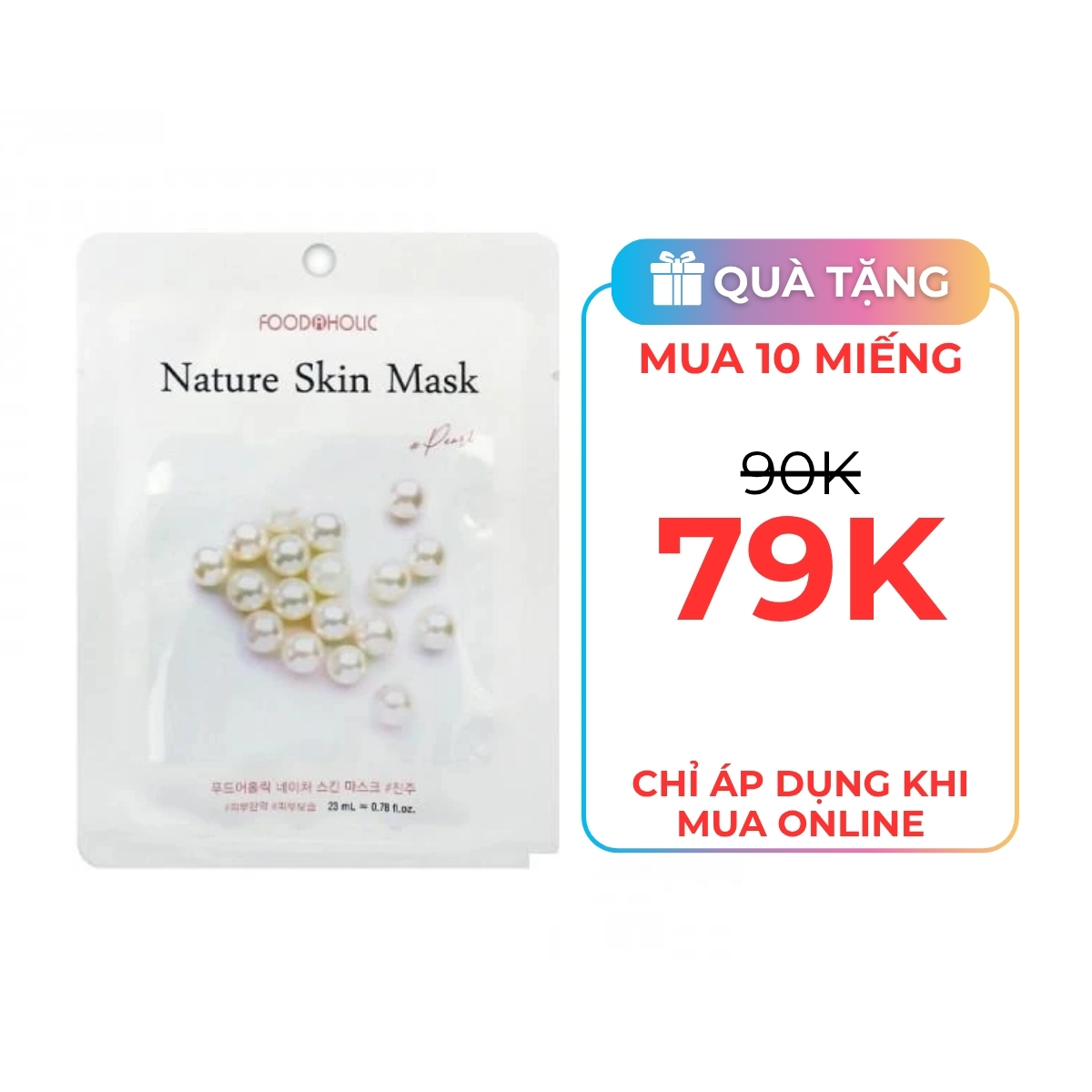 Mặt Nạ 3D Foodaholic Nature Skin Mask Pearl 25ml