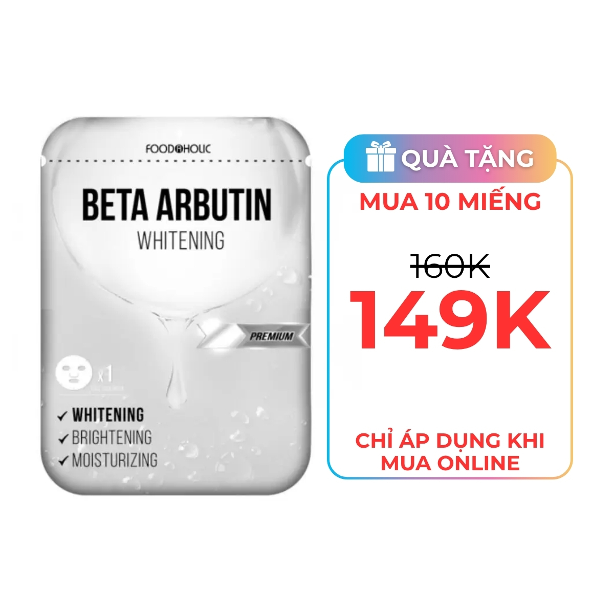 Mặt Nạ FOOD A HOLIC Beta Arbutin Whitening 23ml(1 miếng)
