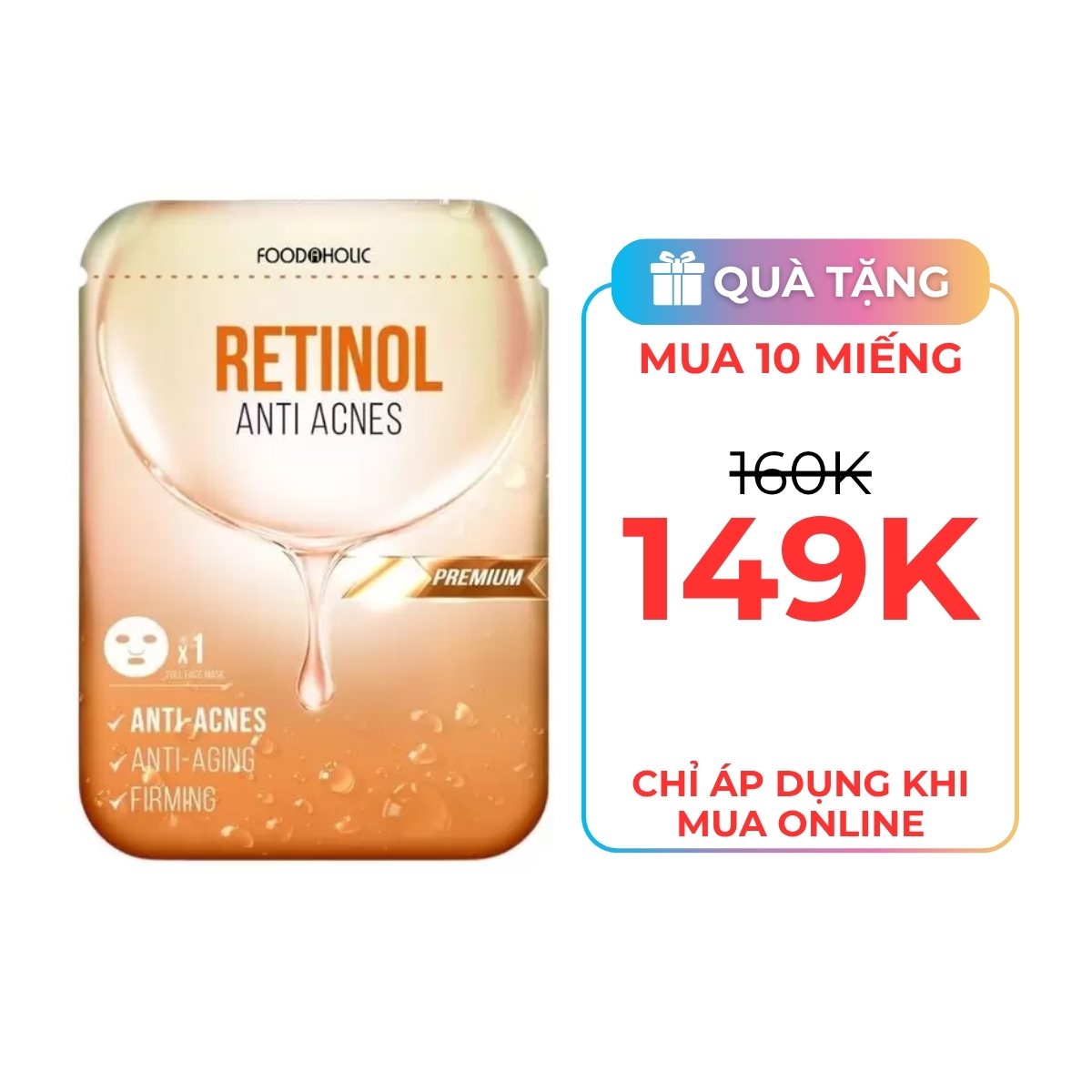 Mặt Nạ Foodaholic Retinol Giảm Mụn Kháng Viêm 23ml (1 miếng)
