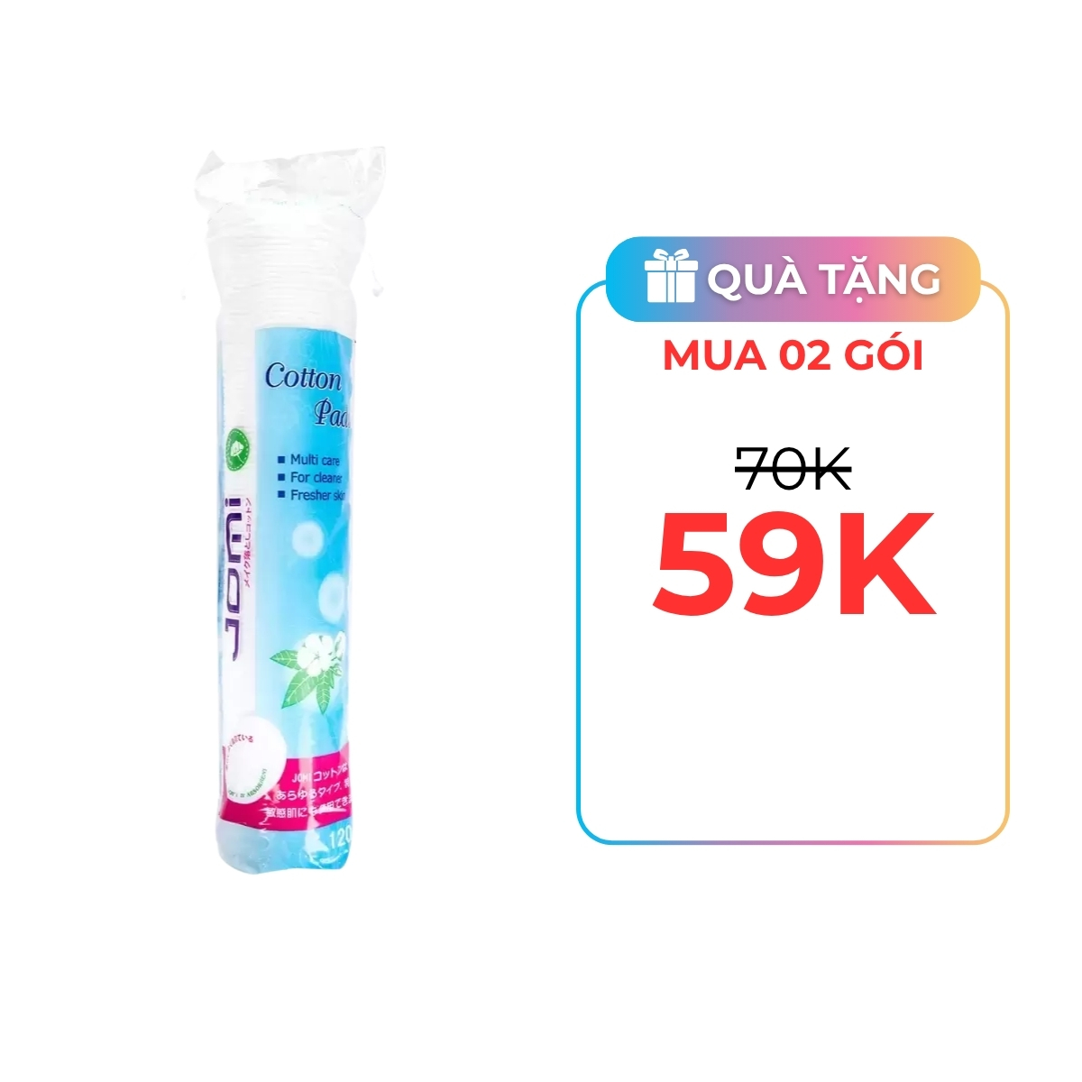 Bông Tẩy Trang Jomi 120 PCS NEW