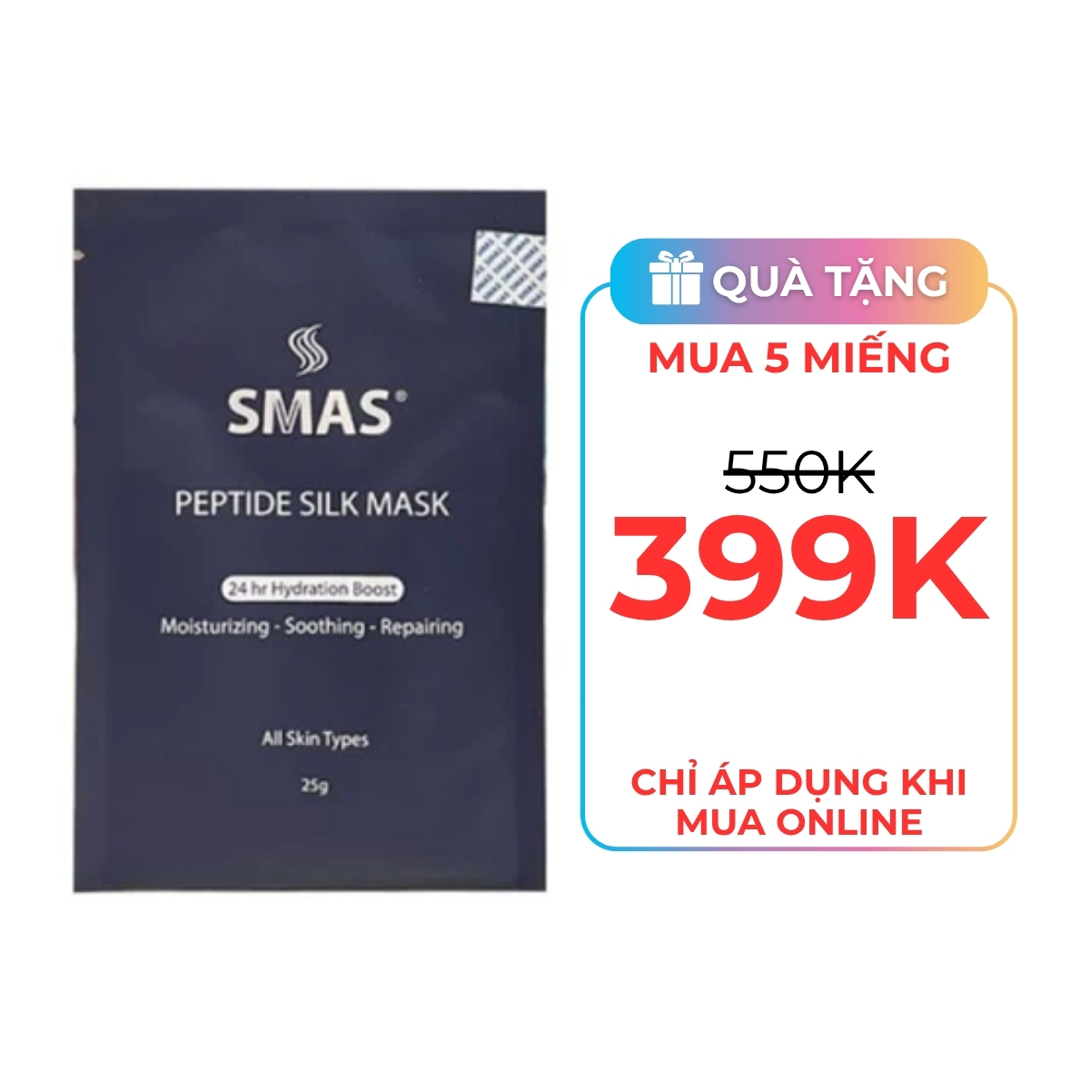 Mặt Nạ SMAS Peptide Silk Mask Dưỡng Và Phục Hồi Da 25g (Mã Mới)
