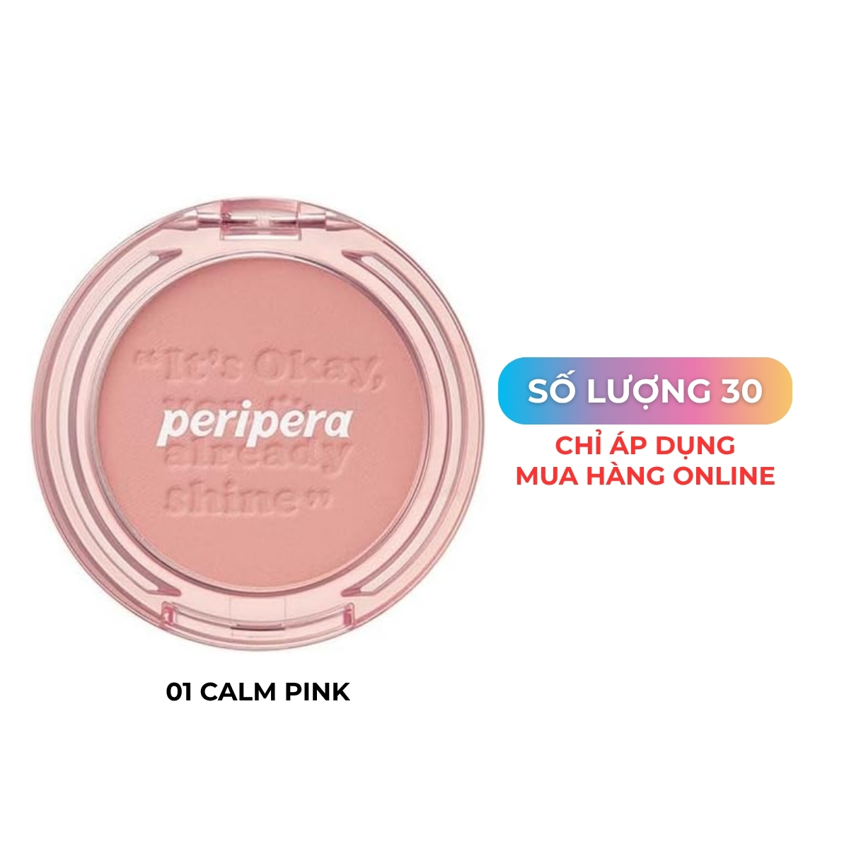Phấn Má Peripera Pure Blushed Sunshine Cheek Màu 01 Calm Pink