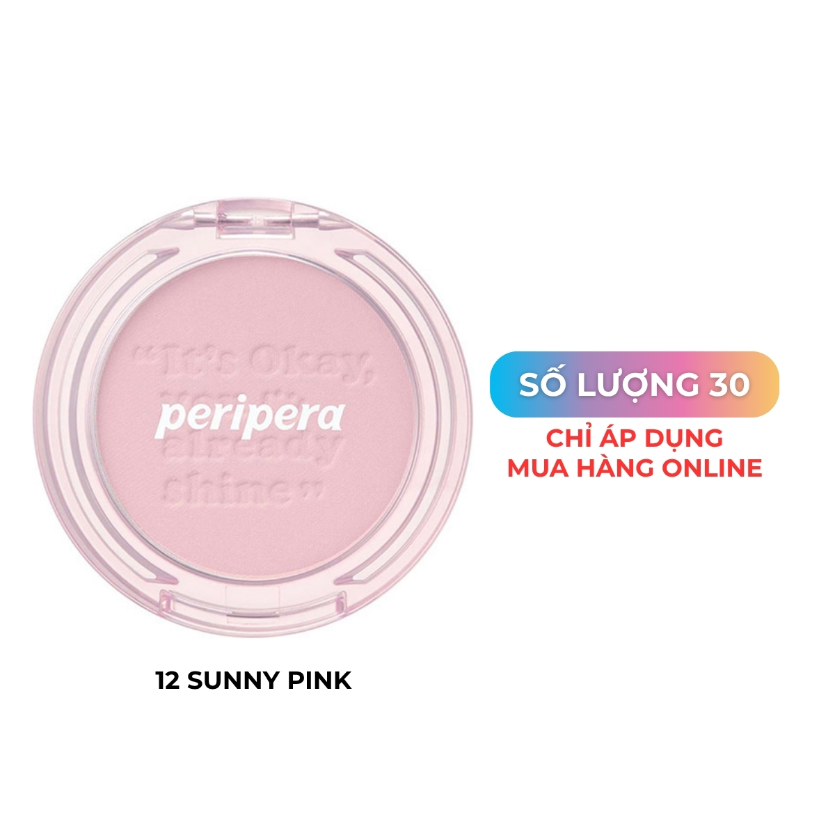 Phấn Má Peripera Pure Blushed Sunshine Cheek Màu 12 Sunny Pink
