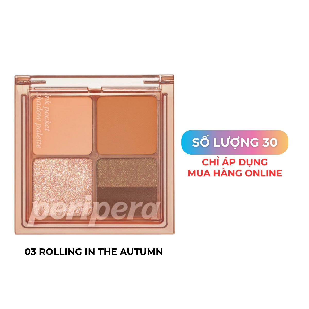 Phấn Mắt Peripera Ink 4 Ô Pocket Shadow Palette 03 Rolling In The Autumn