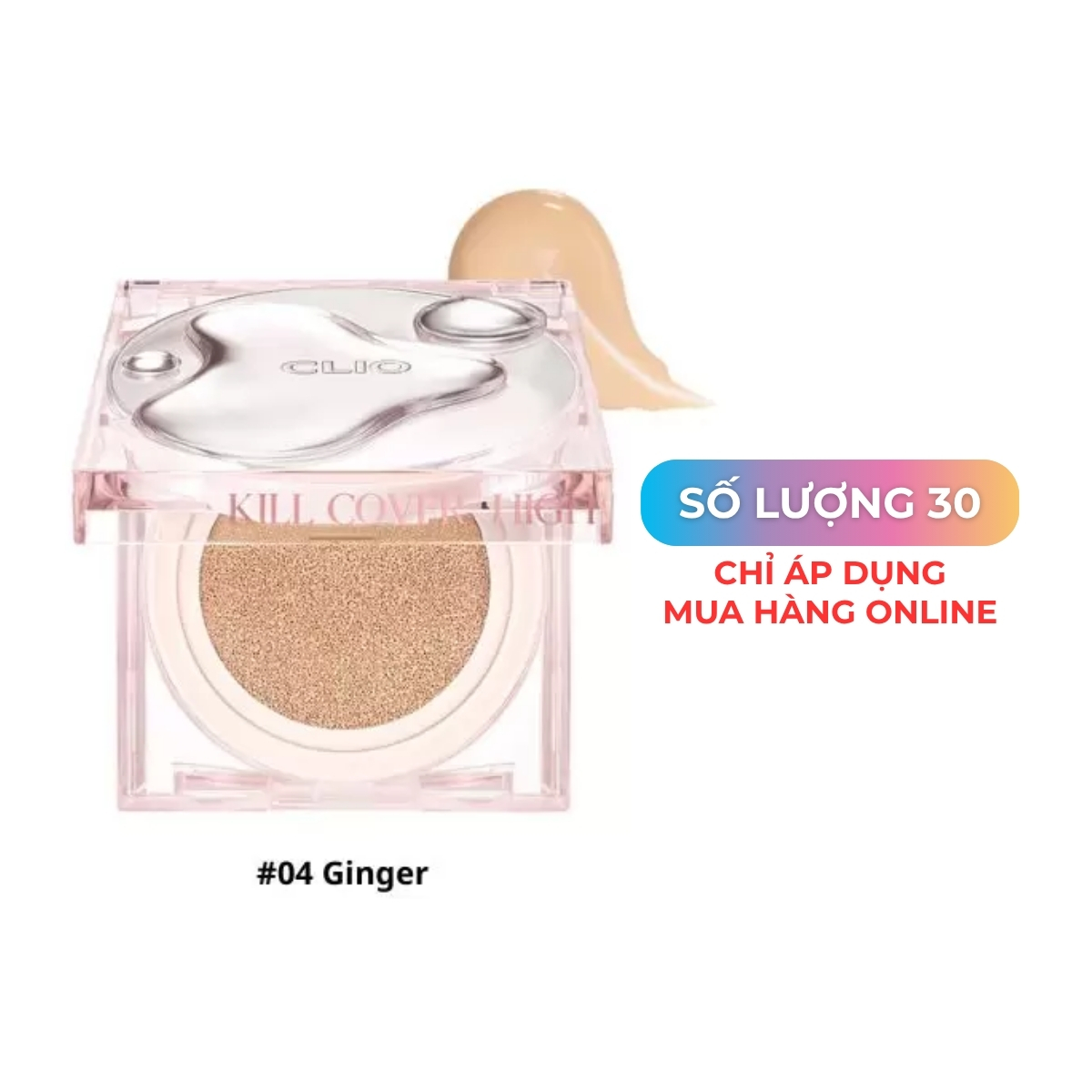 Phấn Nước CLIO Kill Cover High Glow 4 BO-Ginger (Hồng Giọt Nước)