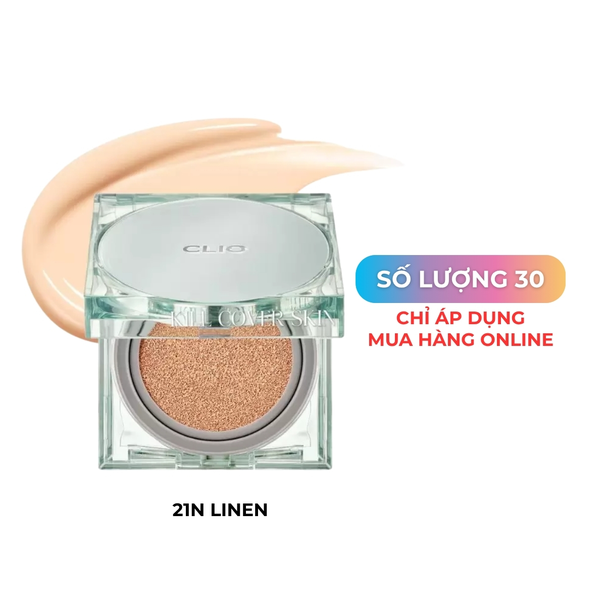 Phấn Nước Clio Kill Cover Skin Fixer Cushion SPF50+ PA+++ 21N Linen