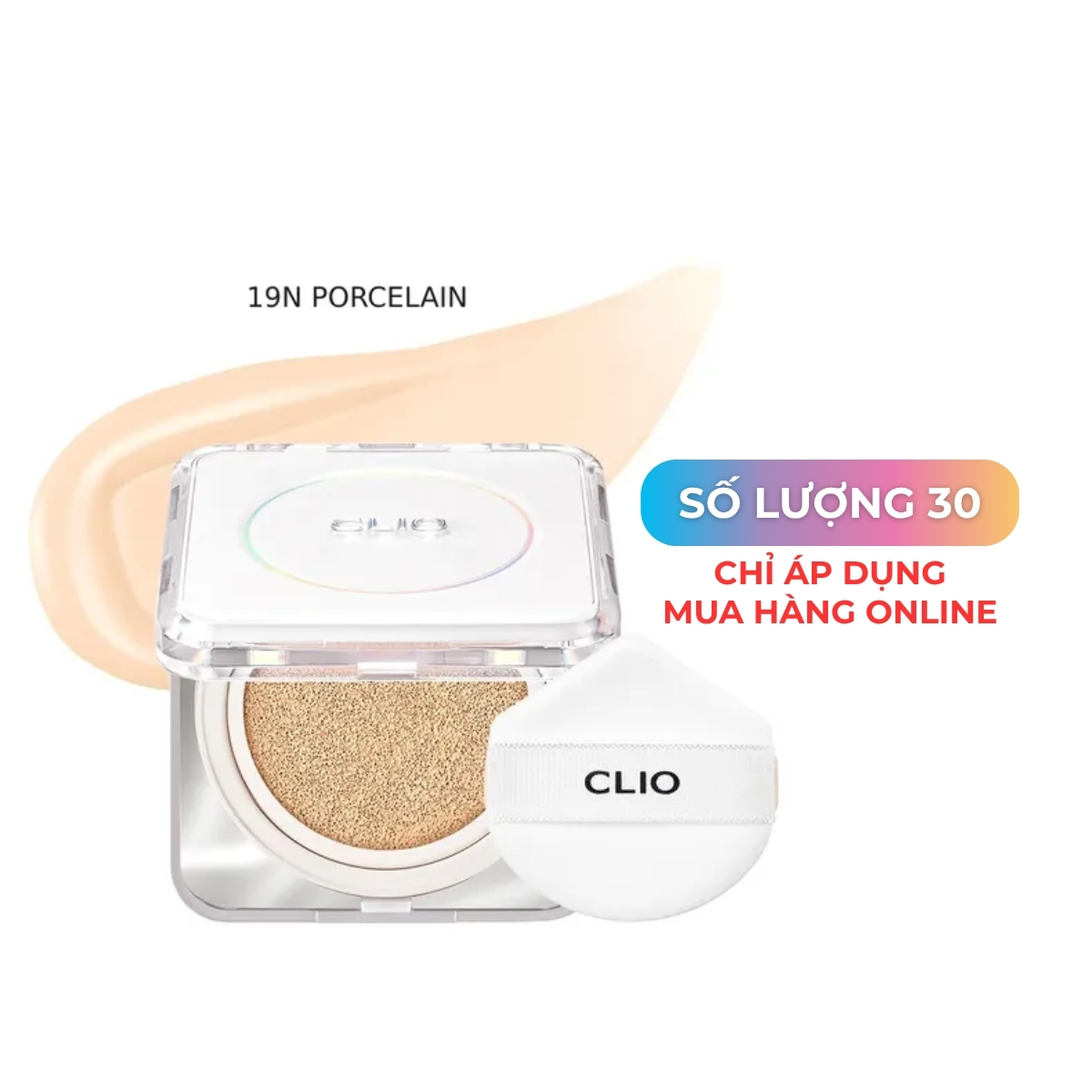 Phấn Nước Clio Kill Cover Founwear Cushion The Original SPF50+ PA+++ 19N Porcelain