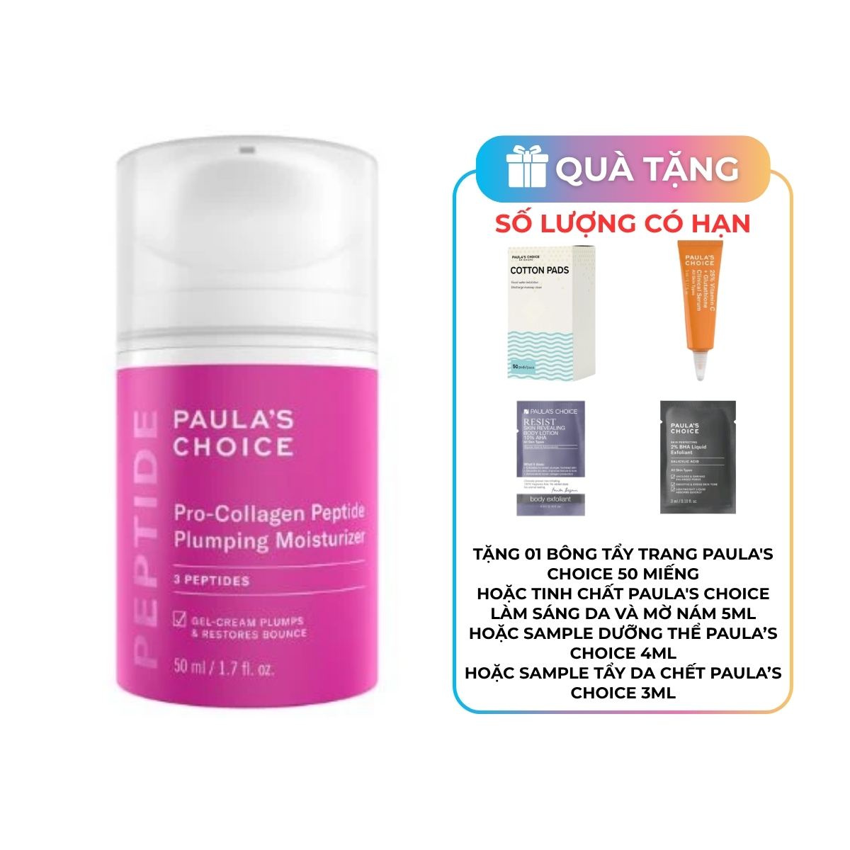 Kem Dưỡng Ẩm Paula's Choice Săn Chắc Da Và Làm Dịu Da Pro-Collagen Peptide Plumping Moisturizer 50ml