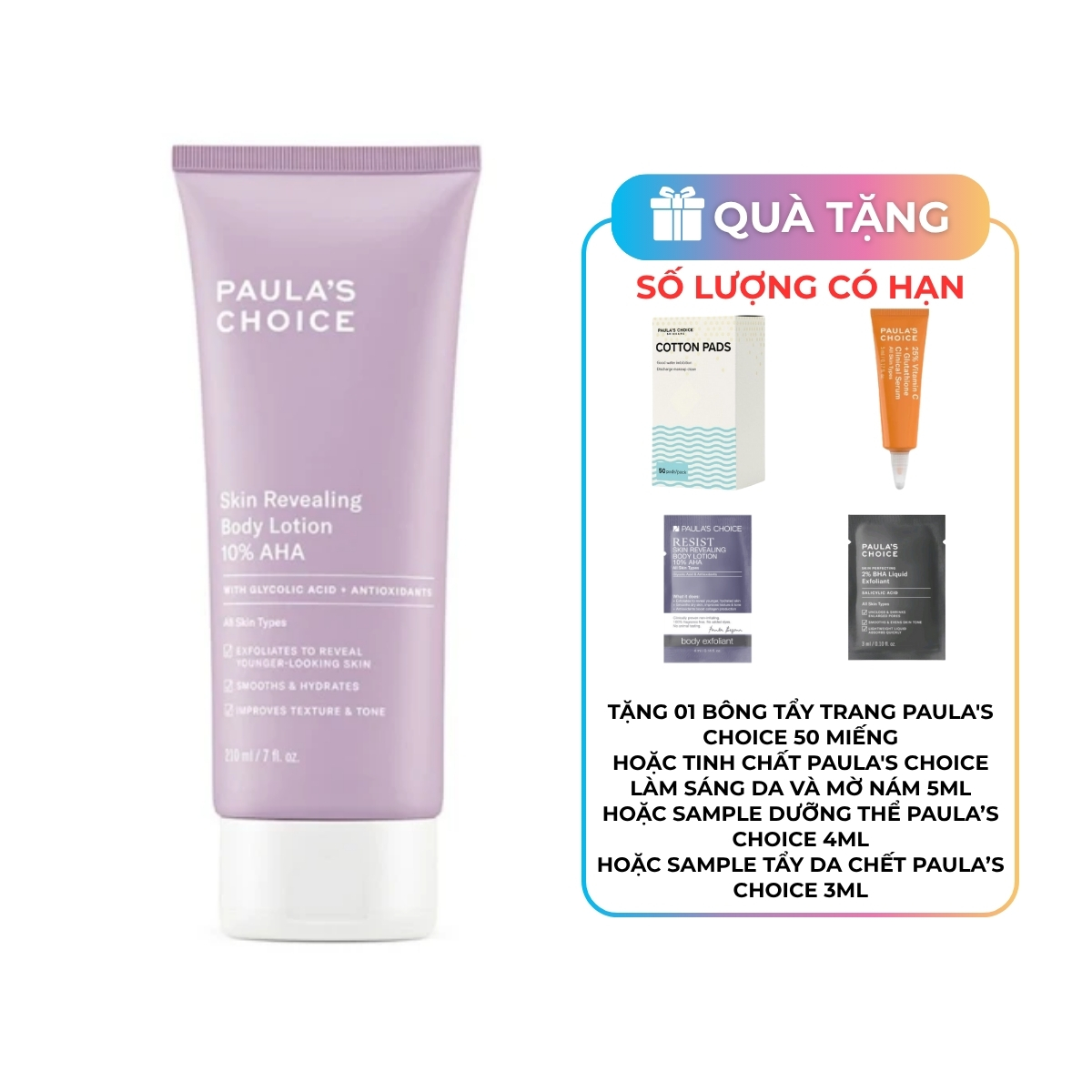 Kem Dưỡng Thể Paula’s Choice 10% AHA Làm Sáng Da 210ml