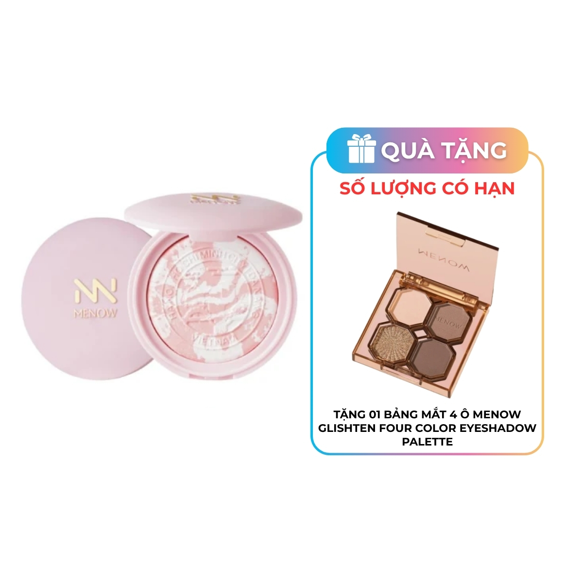 Phấn Phủ Dạng Nén Menow Clear Radiant Pressed Powder VN03 Pink