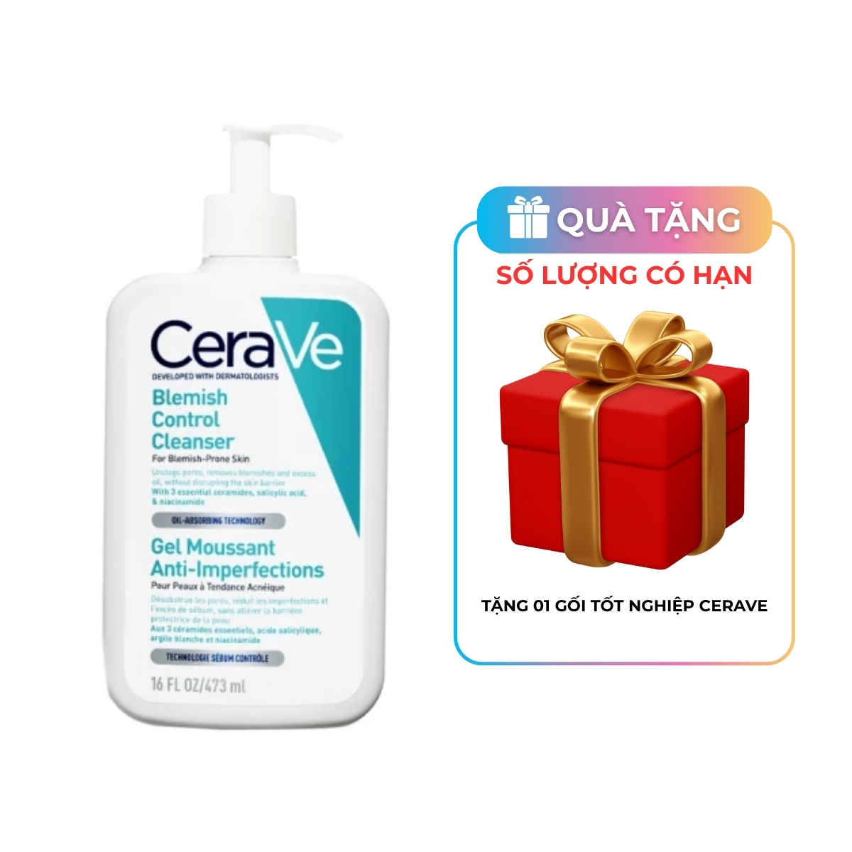 Sữa Rửa Mặt CeraVe Giúp Ngừa Mụn 473ml
