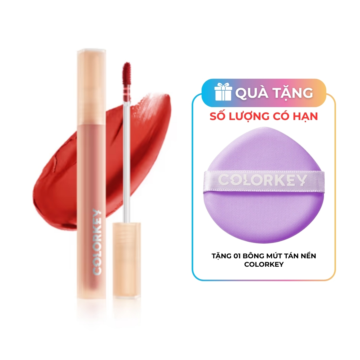 Son Tint Colorkey Soft Matte Water Tint O308 Đỏ Cam Đất