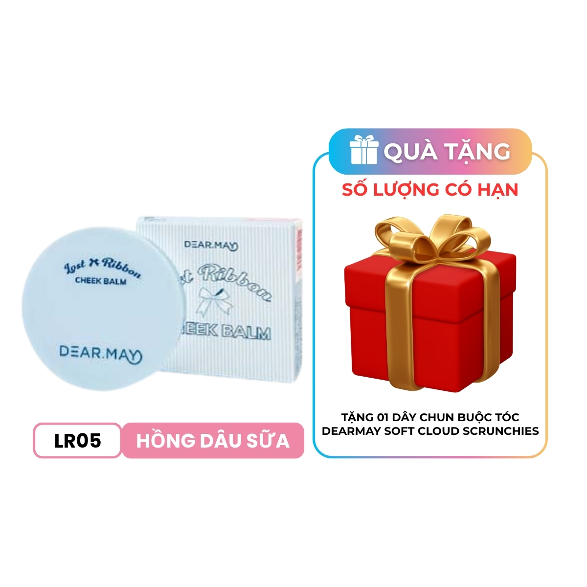 Phấn Má Dearmay Lost Ribbon Cheek Balm Dạng Kem LR05 Milky Rose