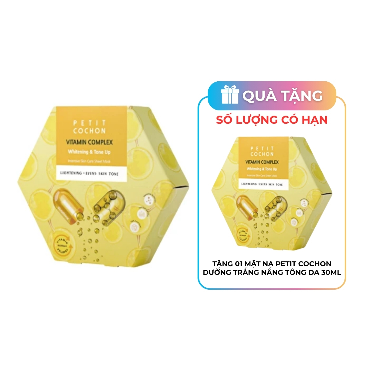 Mặt Nạ Dưỡng Trắng, Làm Đều Màu Da Petitcochon Vitamin Complex Whitening & Tone Up