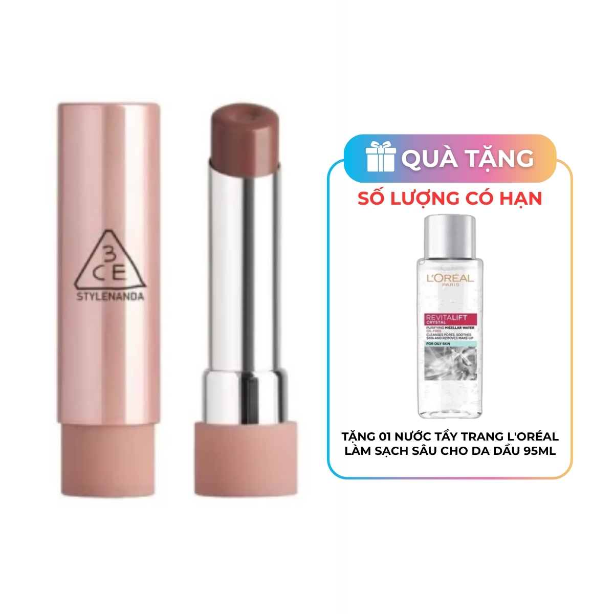 Son Dưỡng 3CE Glazy Lip Glow - 38 Salty Sweet