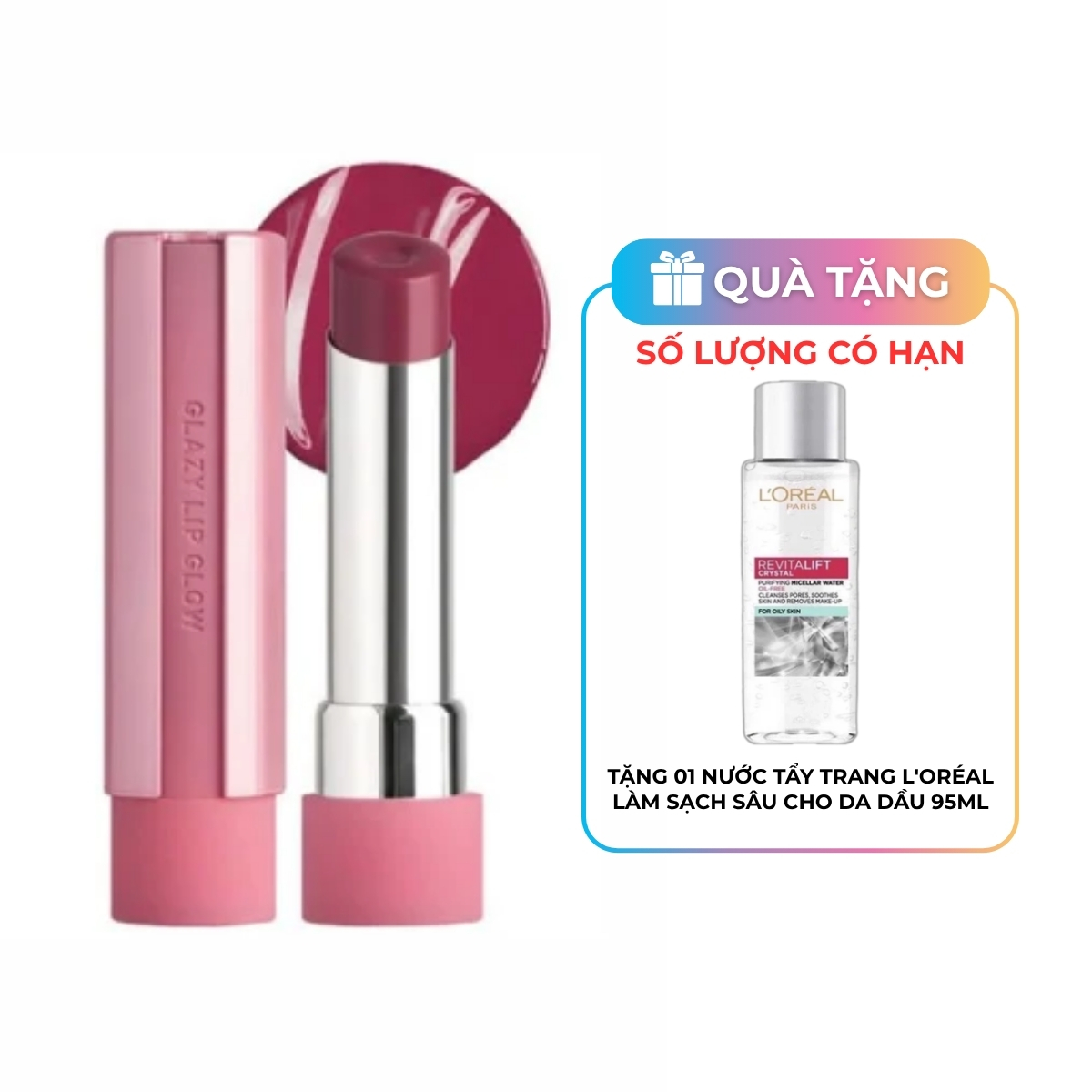 Son Dưỡng 3CE Glazy Lip Glow - 39 Bouncy Cherry