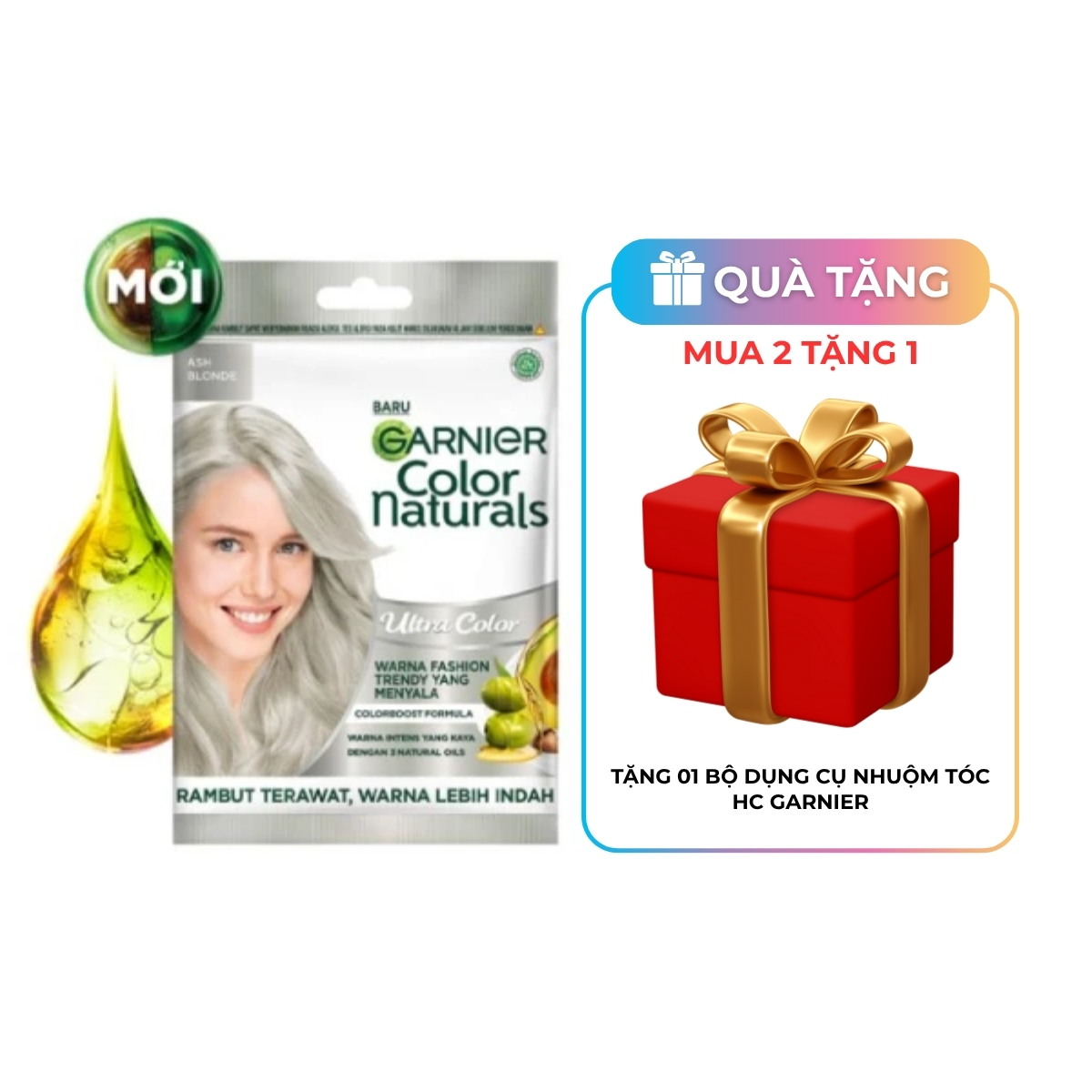 Kem Nhuộm Tóc Garnier Color Naturals Ultra Color - Ash Blonde - Khói Bạch Kim