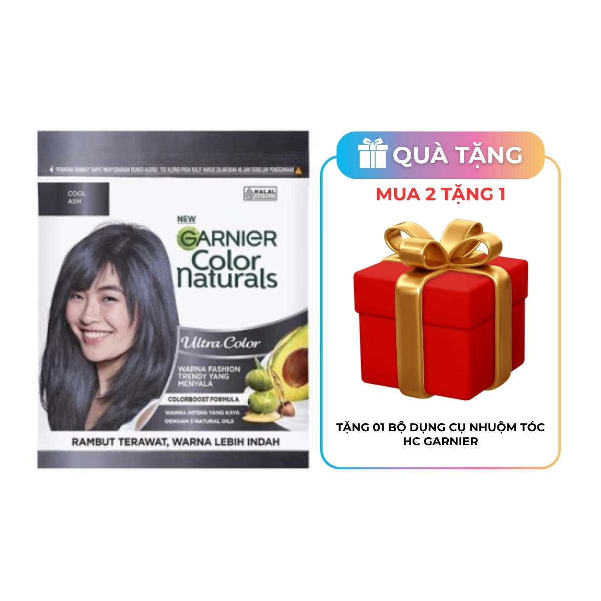 Kem Nhuộm Tóc Garnier Color Naturals Ultra Color - Cool Ash - Xám Khói