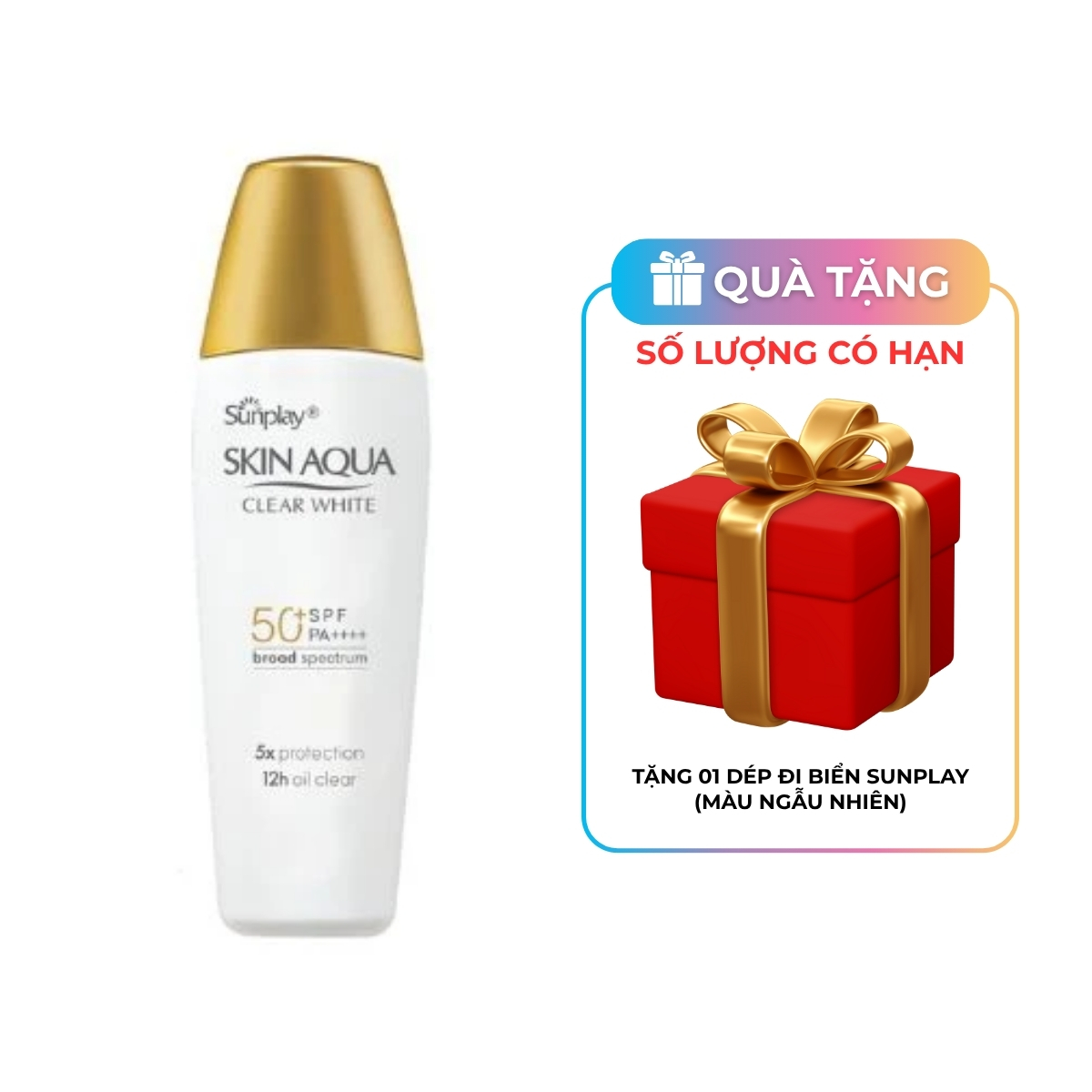 Sữa Chống Nắng Sunplay Skin Aqua Clear White SPF50+ PA++++ Dưỡng Da Trắng Mịn 25g