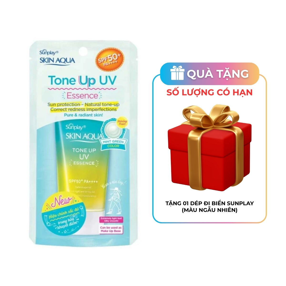 Tinh Chất Chống Nắng Sunplay Skin Aqua Tone Up UV Essence Mint Green Hiệu Chỉnh Tông Da 50g