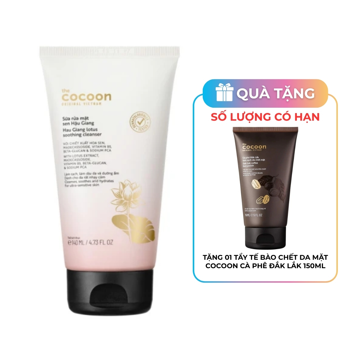 Sữa Rửa Mặt Cocoon Sen Hậu Giang 140ml