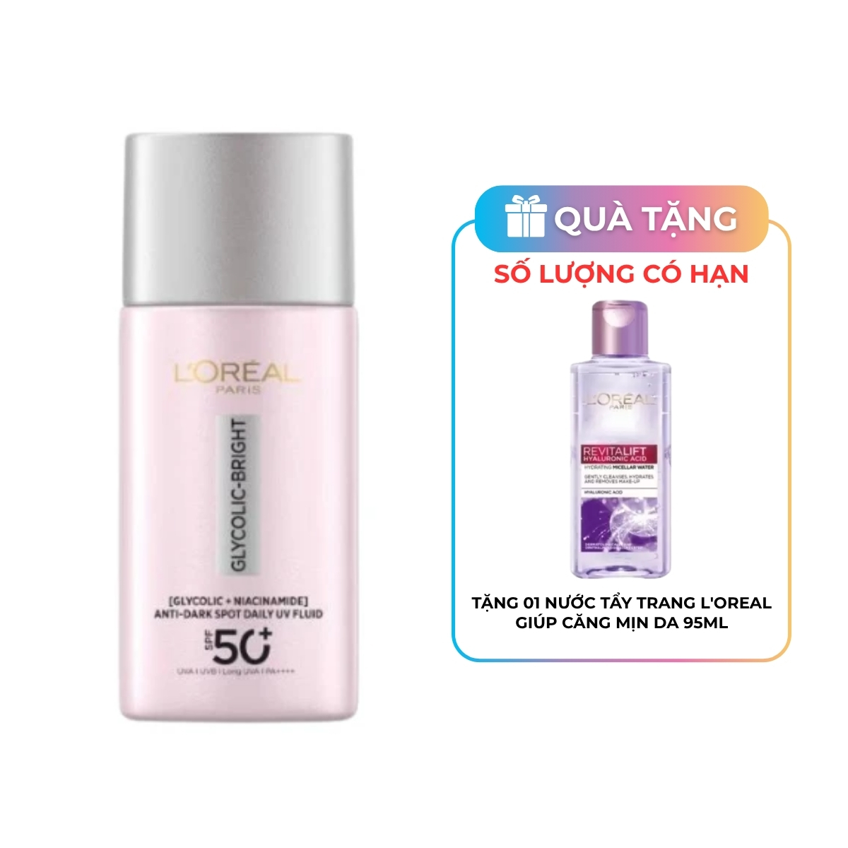 Kem Chống Nắng L'Oreal Paris Glycolic-Bright Anti-Dark Spot Daily UV Fluid 50ml