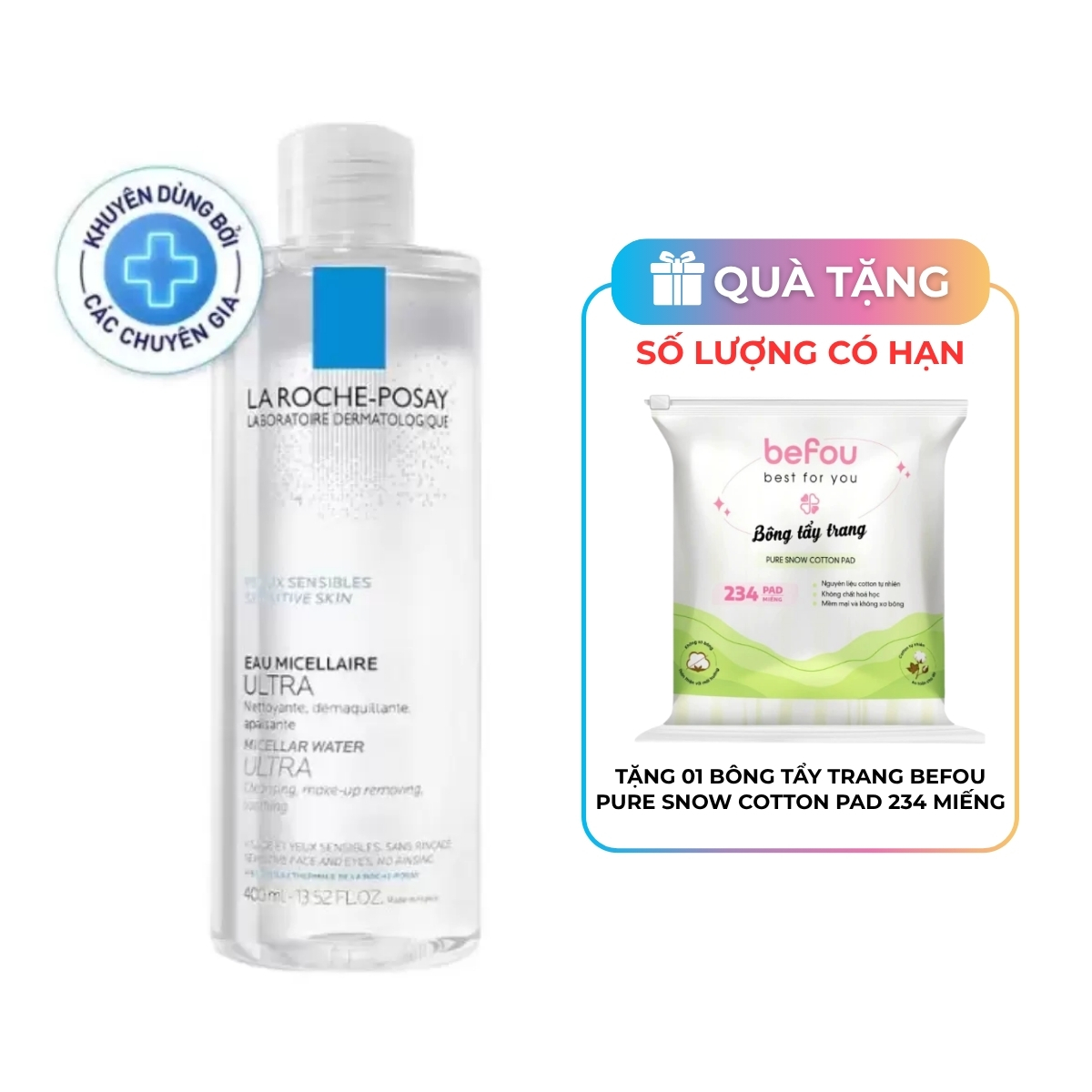 Nước Tẩy Trang La Roche-Posay Micellar Water Ultra Sensitive Skin Dành Cho Da Thường Da Nhạy Cảm 400ml