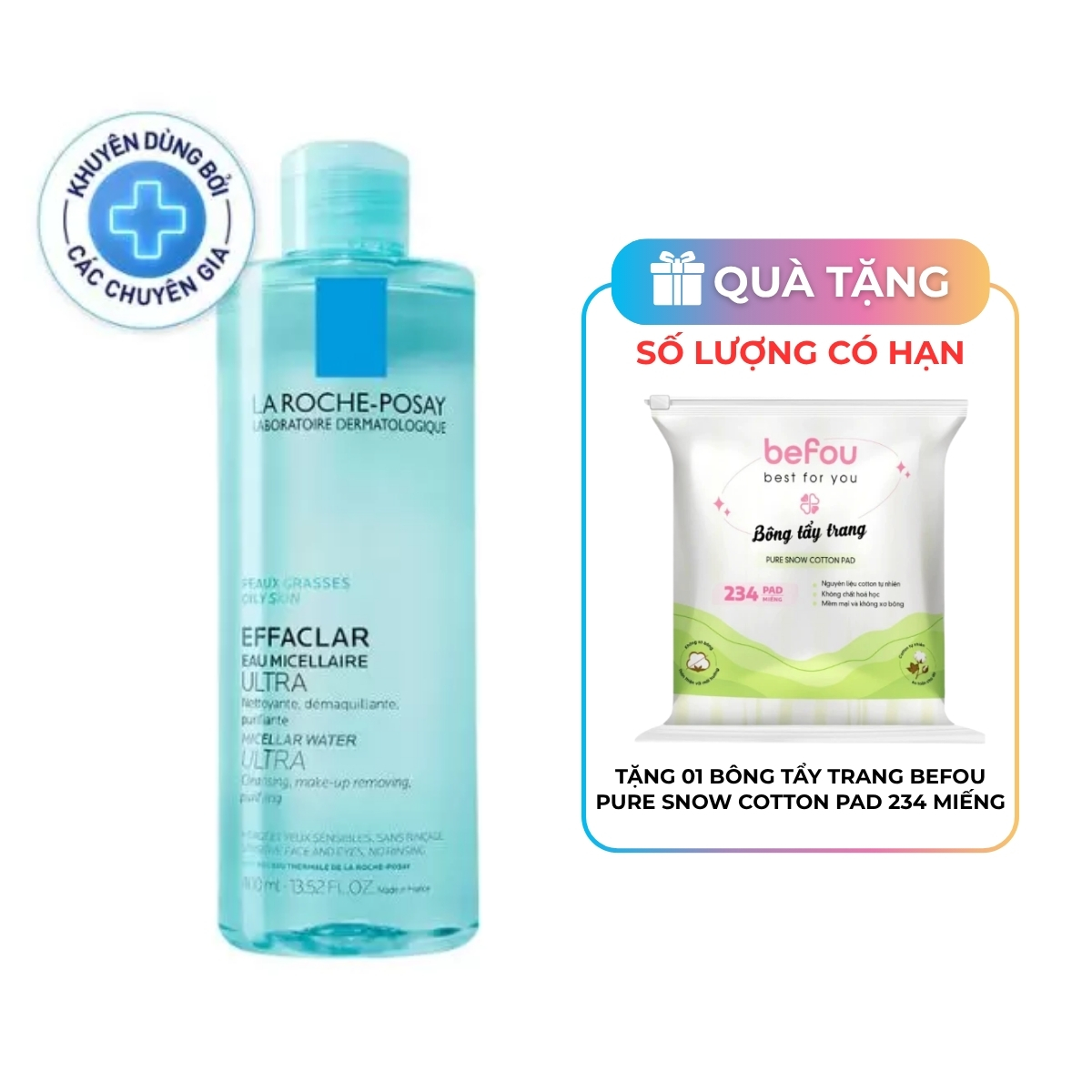 Nước Tẩy trang La Roche-Posay Effaclar Effaclar Micellar Water Ultra Oily Skin Dành Cho Da Dầu Mụn 400ml