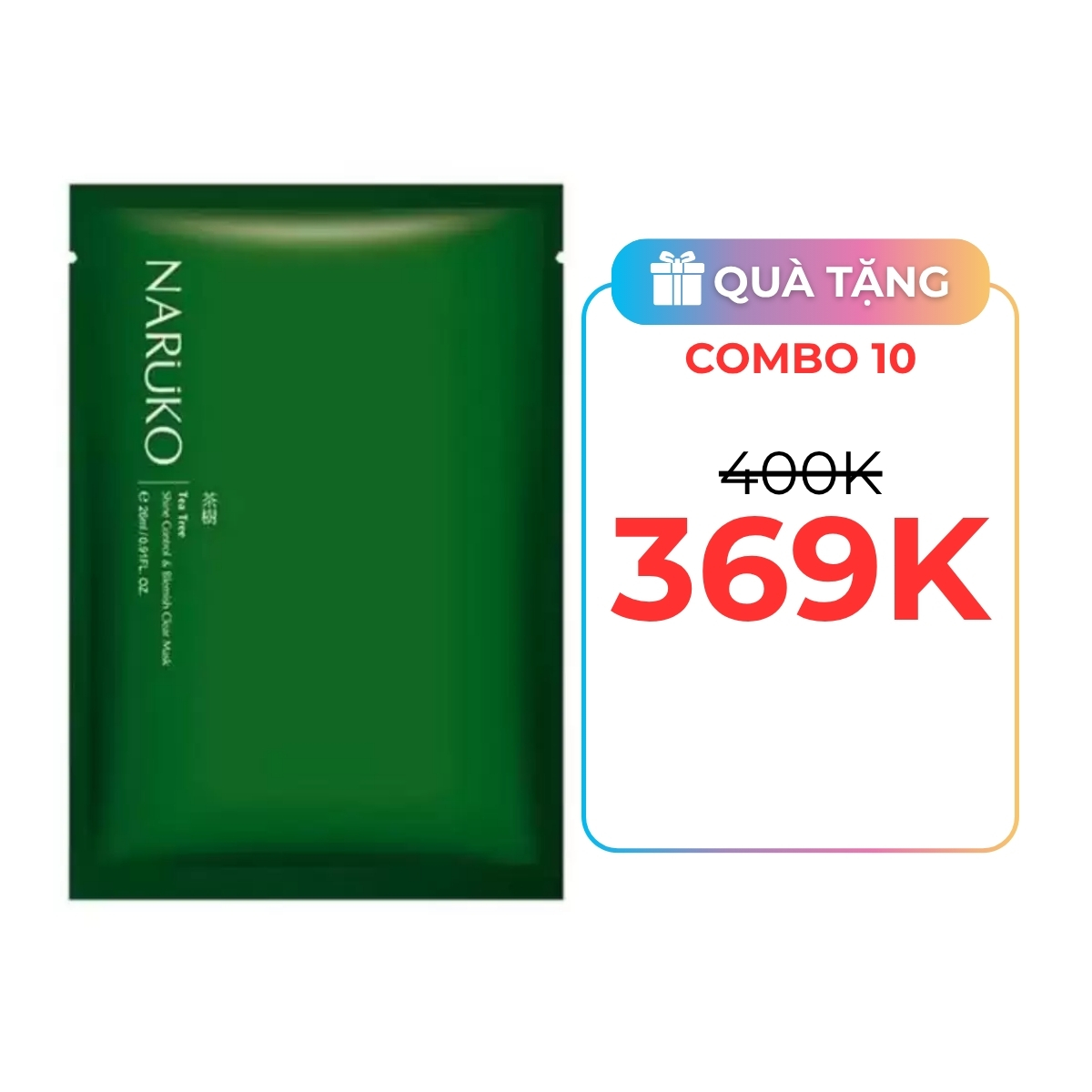Mặt Nạ Naruko Tràm Trà Kiểm Soát Dầu & Giảm Mụn 1PCS