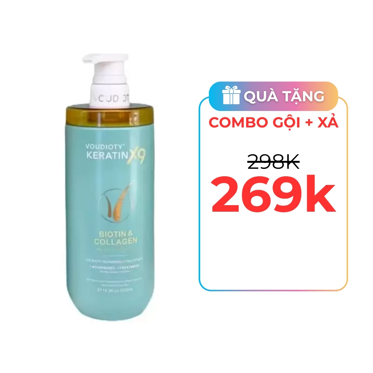 Dầu Xả Voudioty KERATIN X9 Biotin & Collagen 500ml